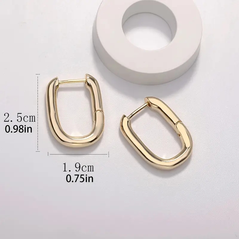 1 Pair Simple Style Commute Geometric Plating Stainless Steel 18k Gold Plated Earrings display picture 4