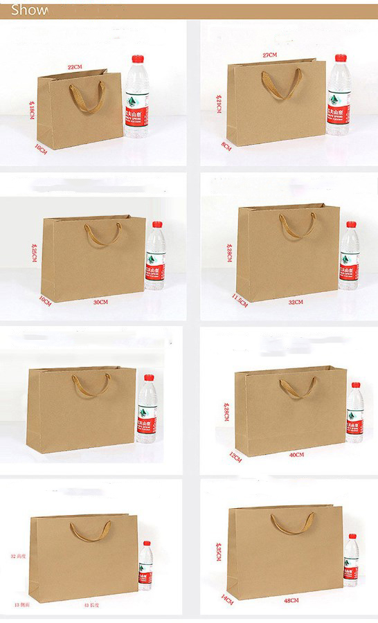 Kraft Paper Tote Bag Christmas Packaging White Cardboard Gift Bag Clothing Store Clothes Paper Bag display picture 4