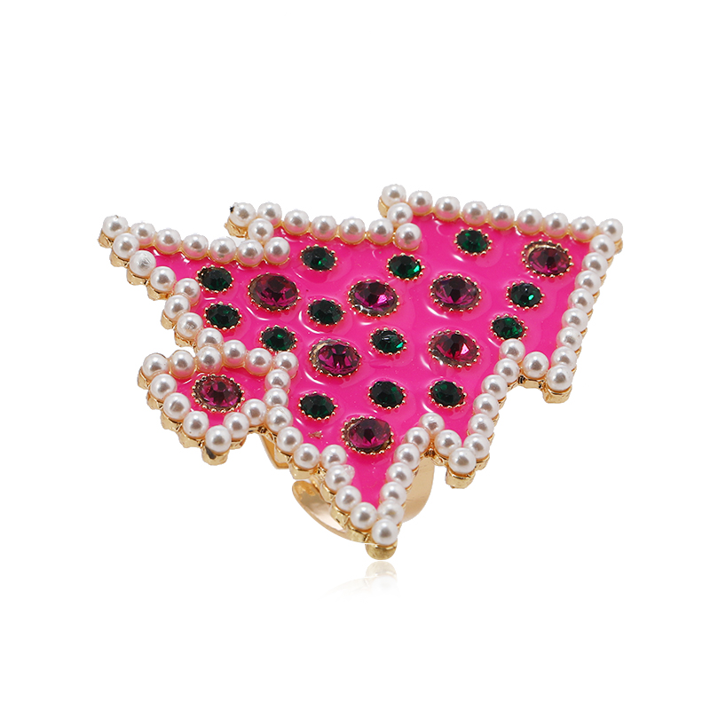 Christmas Modern Style Streetwear Christmas Tree Gold Plated Rhinestones Alloy Wholesale Rings display picture 4