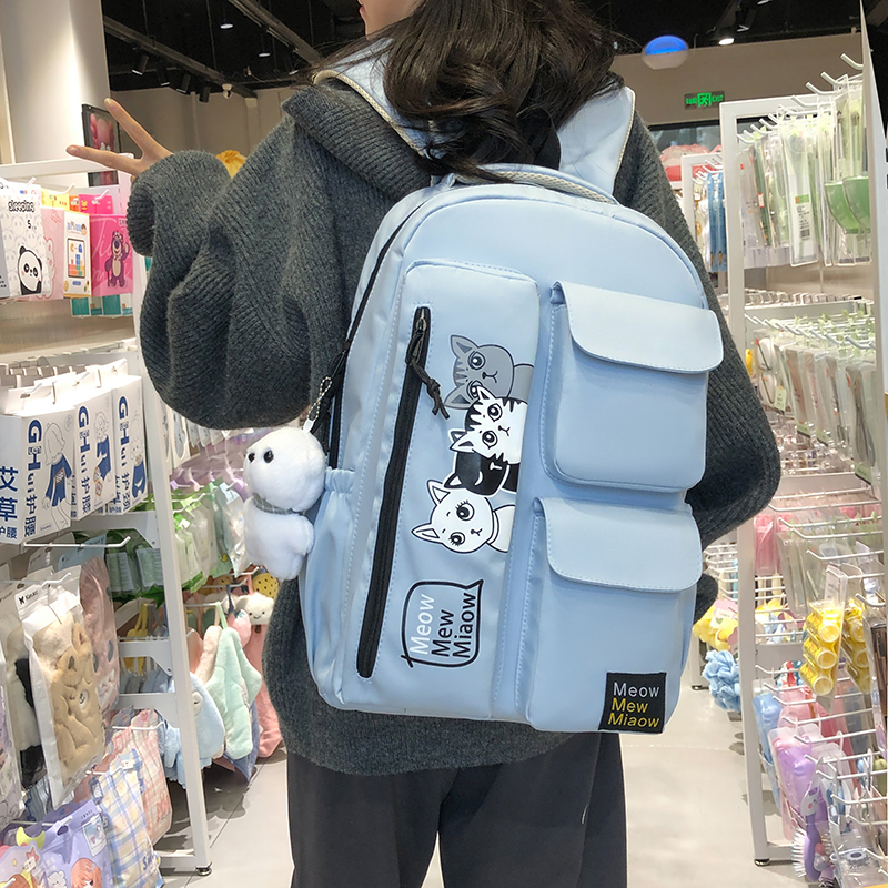 One Size Cat Holiday School Backpack display picture 7