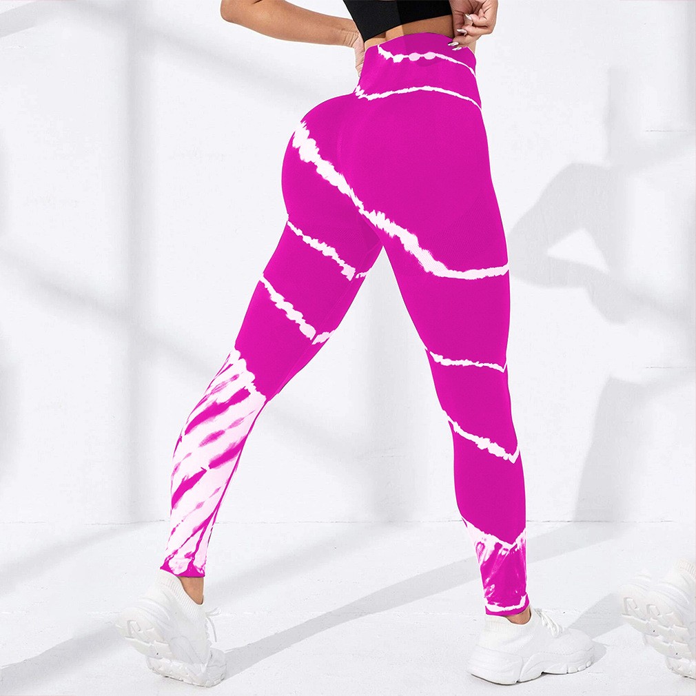 Simple Style Tie Dye Stripe Spandex Polyester Dyeing Active Bottoms Skinny Pants display picture 1
