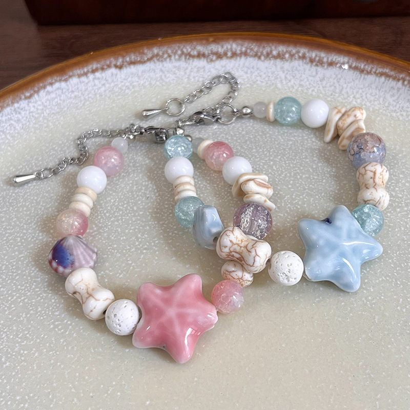 Elegant Sweet Color Block Starfish Ceramics Beaded Women's Bracelets display picture 1