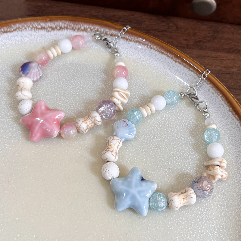 Elegant Sweet Color Block Starfish Ceramics Beaded Women's Bracelets display picture 4