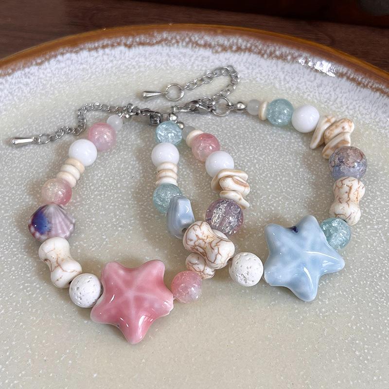 Elegant Sweet Color Block Starfish Ceramics Beaded Women's Bracelets display picture 5