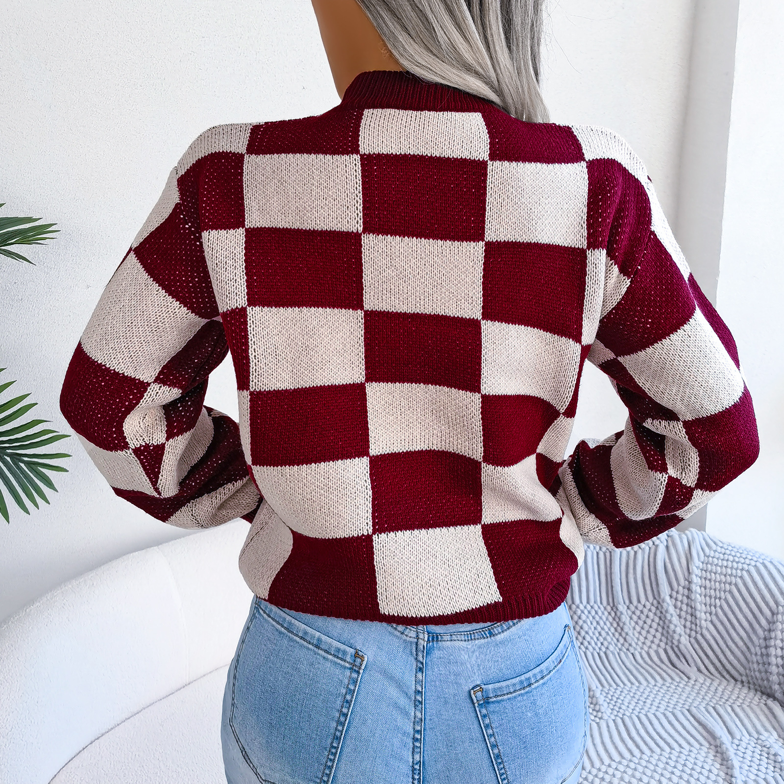 Women's Sweater Long Sleeve Sweaters & Cardigans Casual Lattice display picture 17