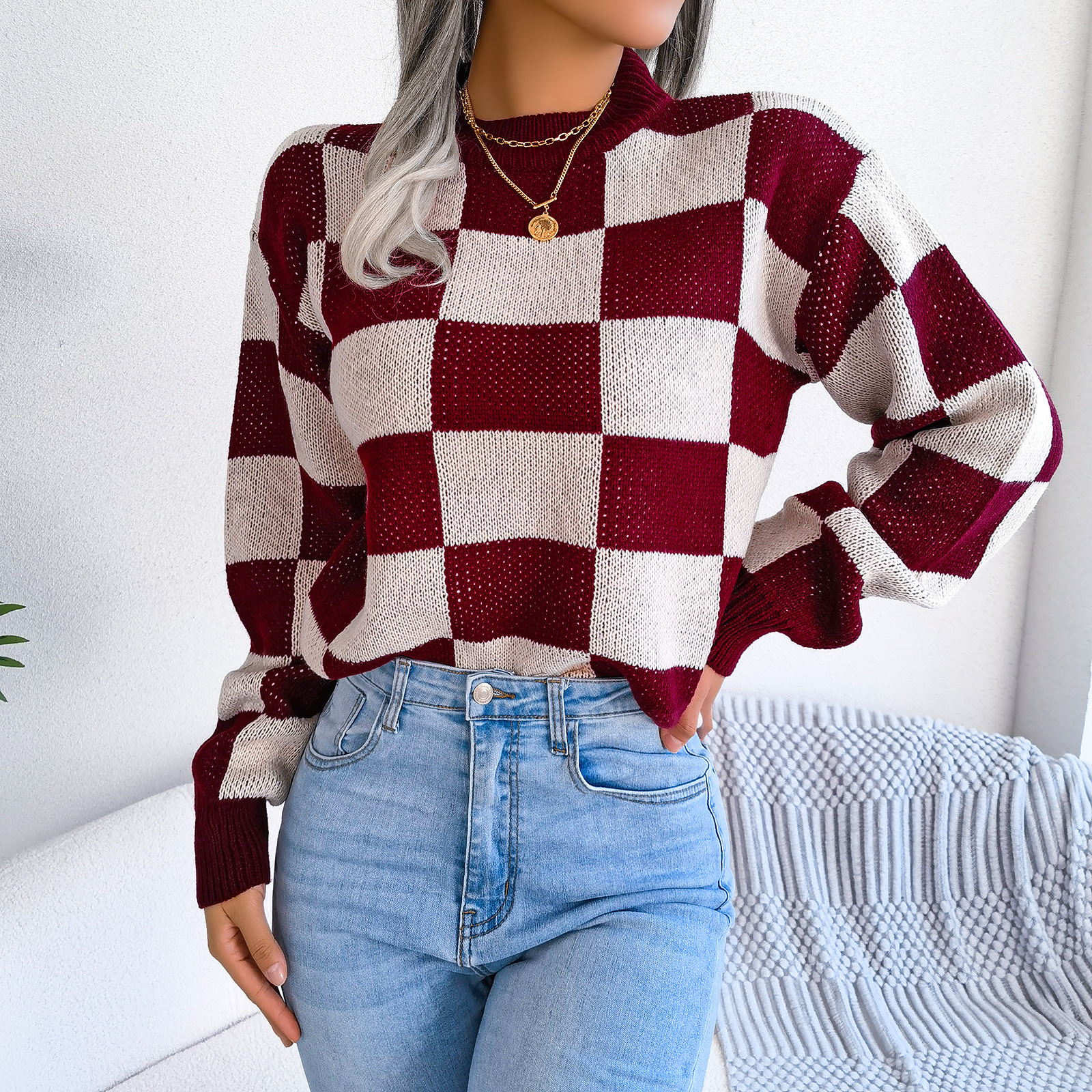 Women's Sweater Long Sleeve Sweaters & Cardigans Casual Lattice display picture 20
