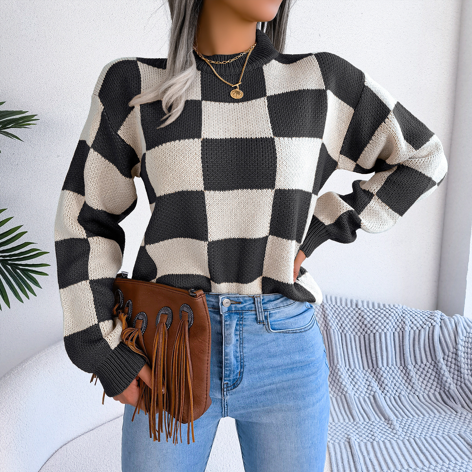 Women's Sweater Long Sleeve Sweaters & Cardigans Casual Lattice display picture 26