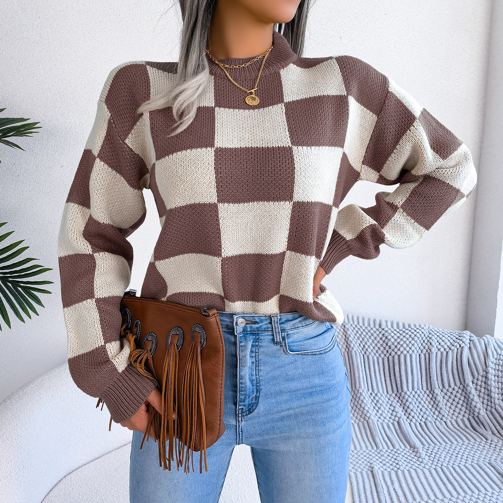 Women's Sweater Long Sleeve Sweaters & Cardigans Casual Lattice display picture 23