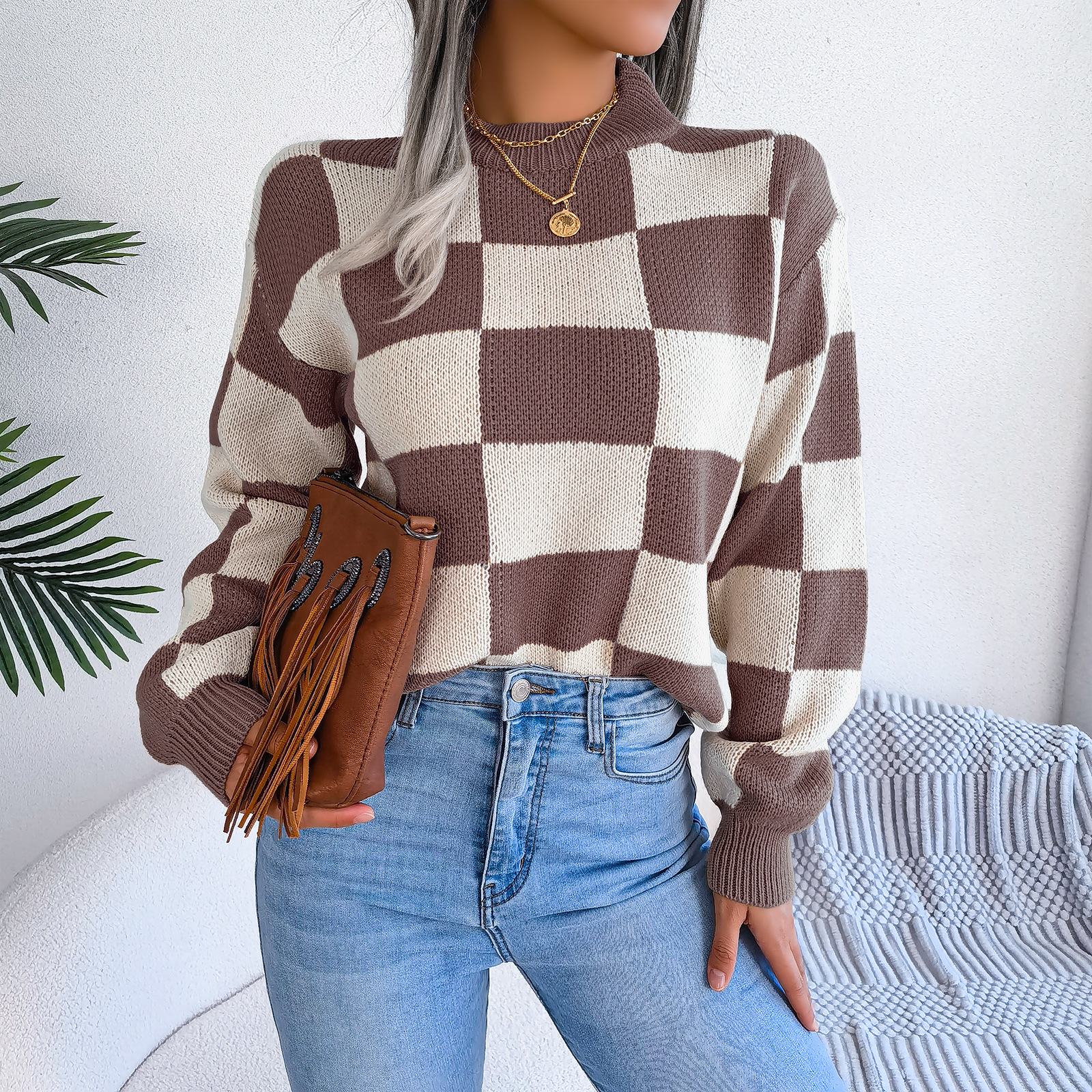 Women's Sweater Long Sleeve Sweaters & Cardigans Casual Lattice display picture 24