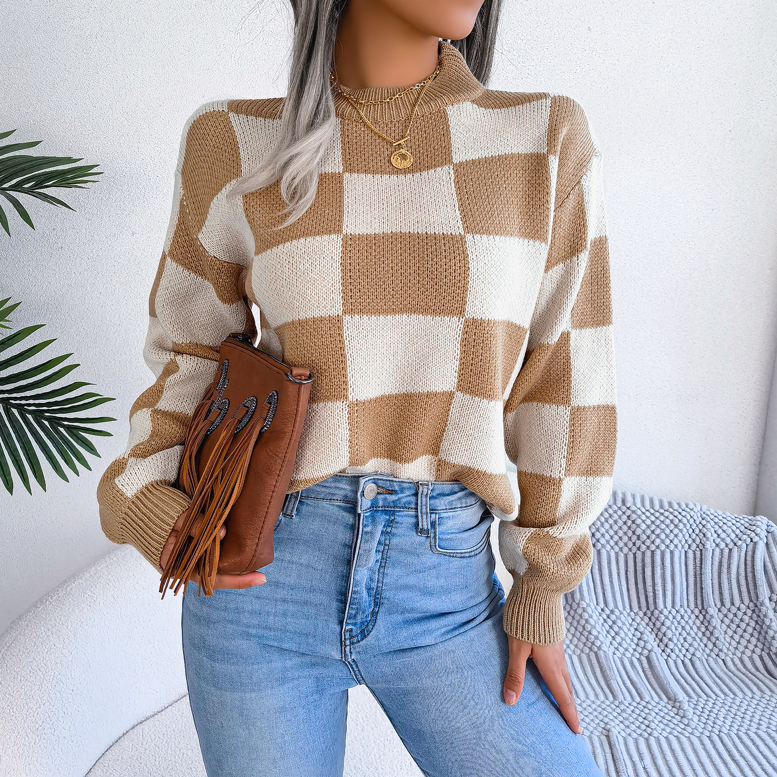 Women's Sweater Long Sleeve Sweaters & Cardigans Casual Lattice display picture 28