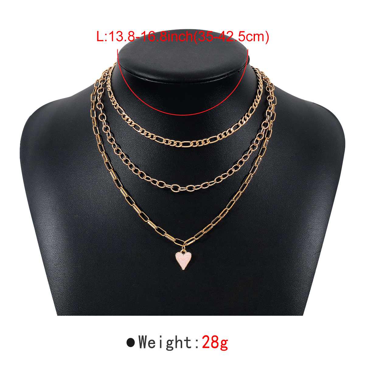 Décontractée Sucré Forme De Cœur Métal Femmes Collier En Couches display picture 6