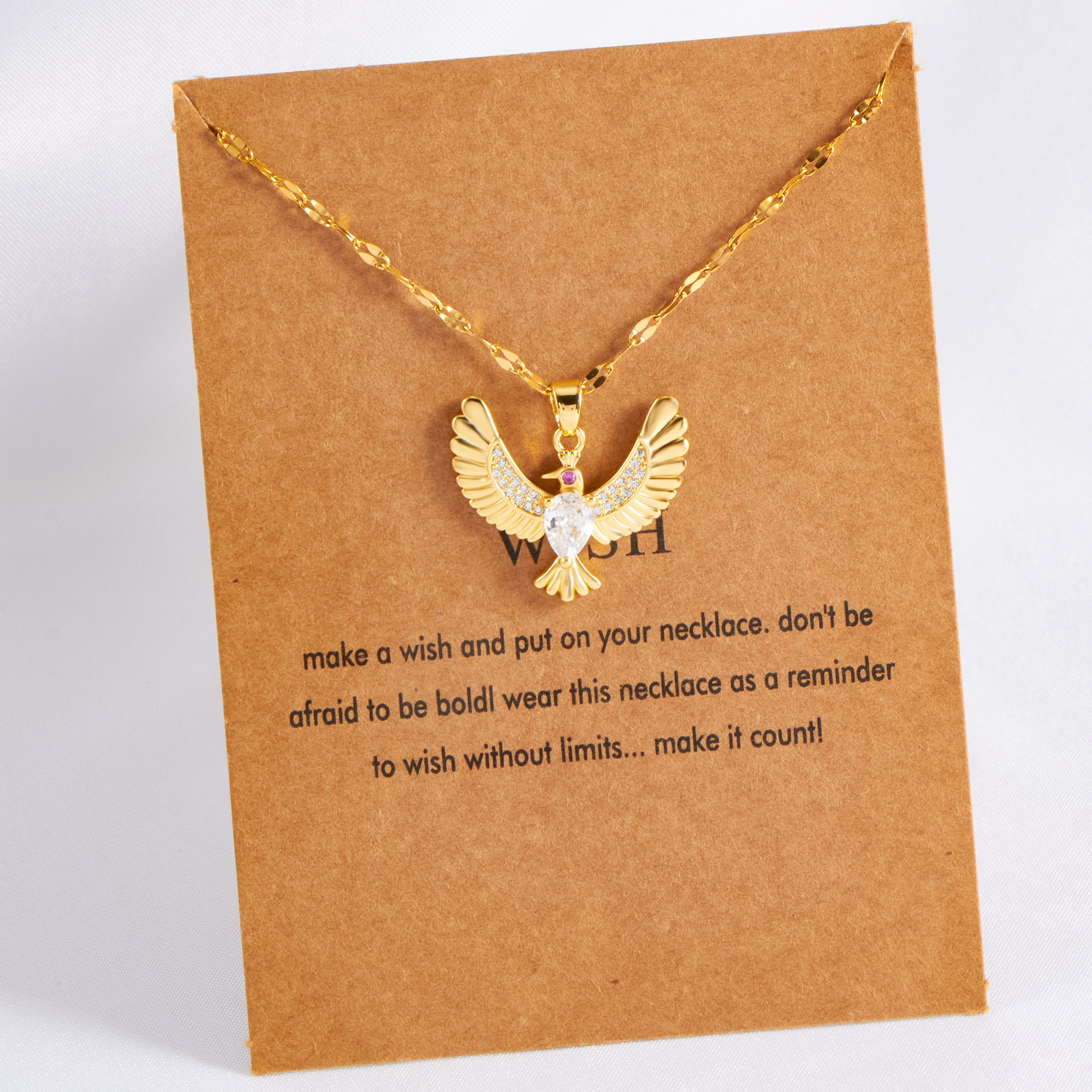 Stainless Steel 18K Gold Plated Vintage Style Plating Inlay Bird Rhinestones Zircon Pendant Necklace display picture 12