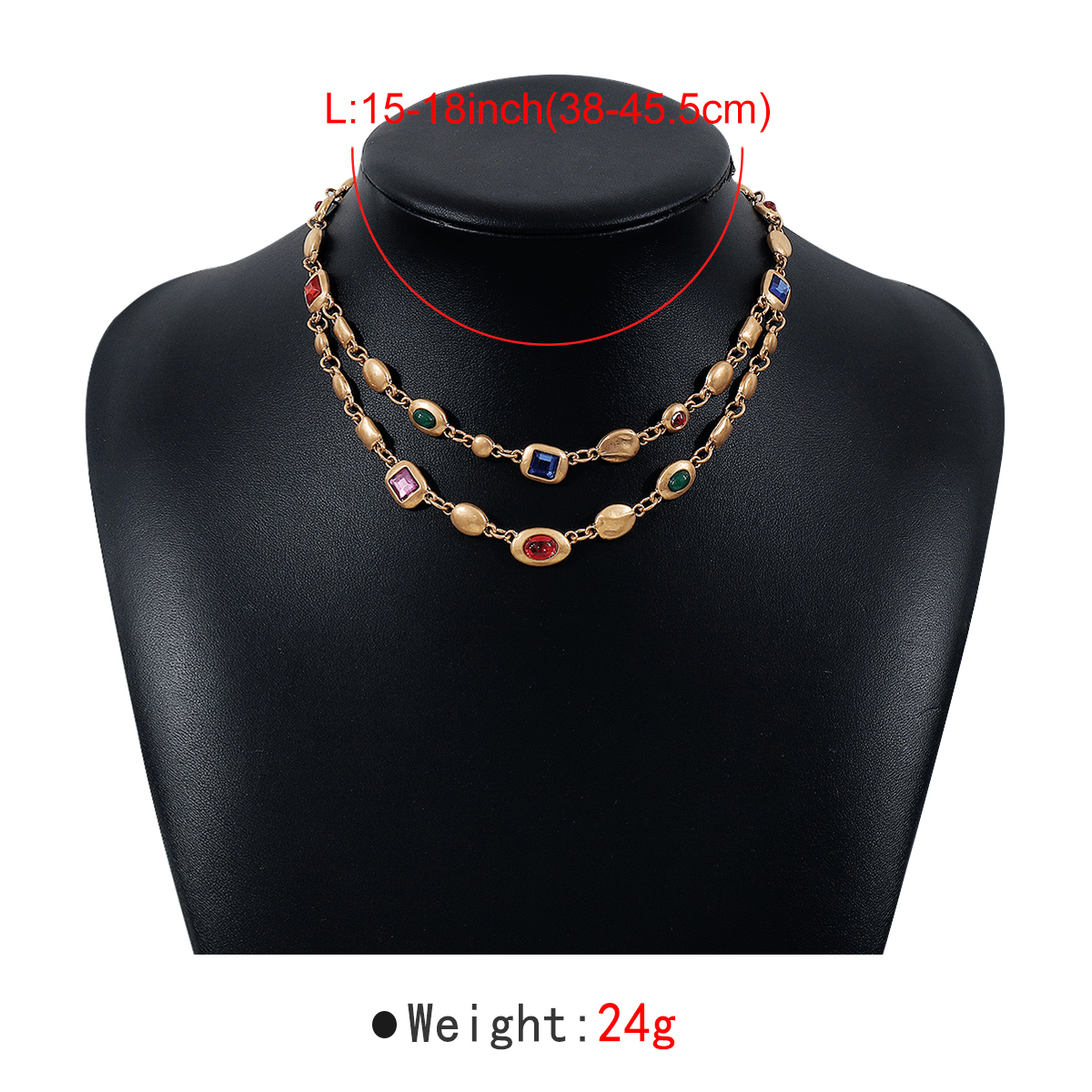 Ethnic Style Simple Style Color Block Alloy Glass Women's Layered Necklaces display picture 5