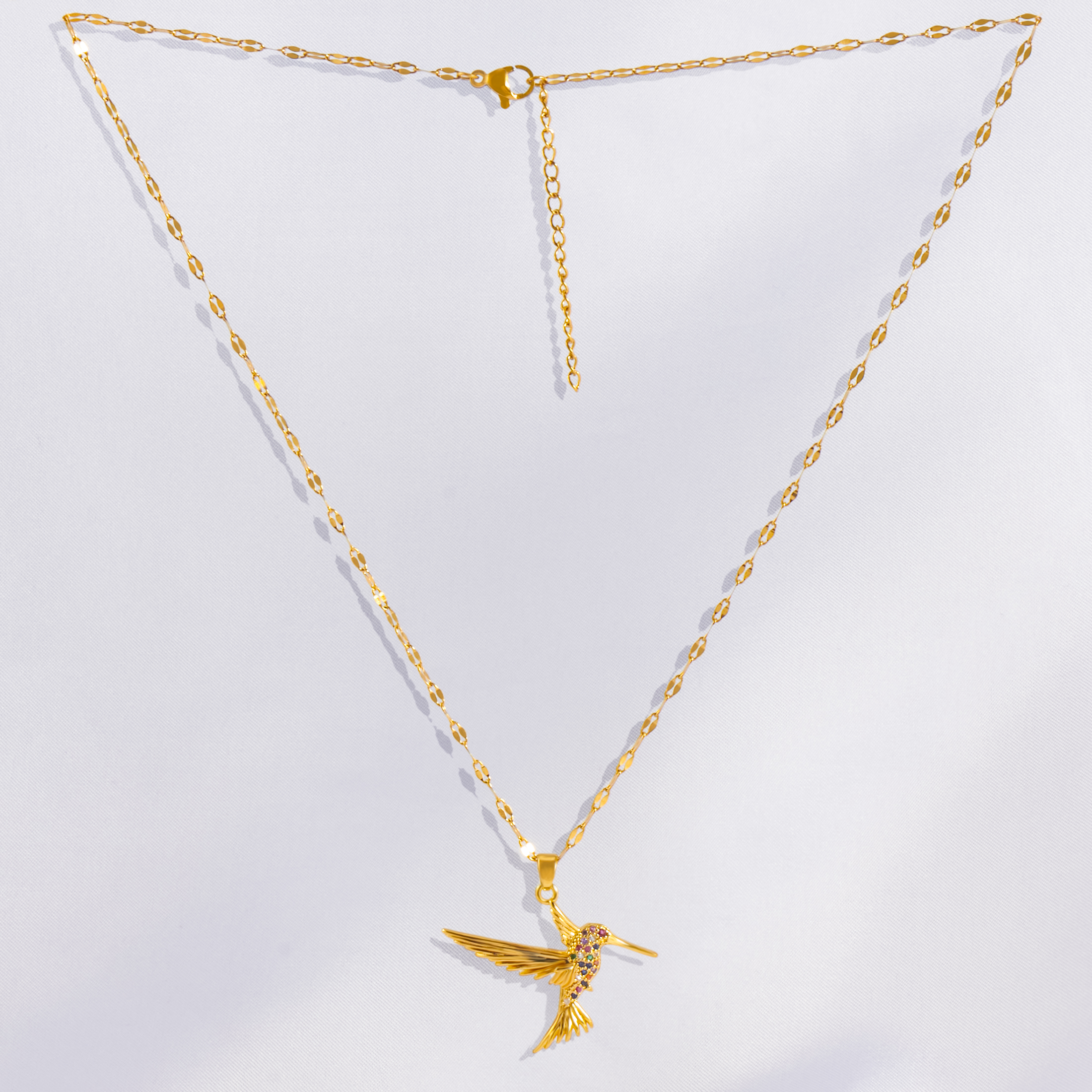 Acero Inoxidable Chapados en oro de 18k Estilo Vintage Enchapado Embutido Pájaro Diamantes De Imitación Circón Collar Colgante display picture 7