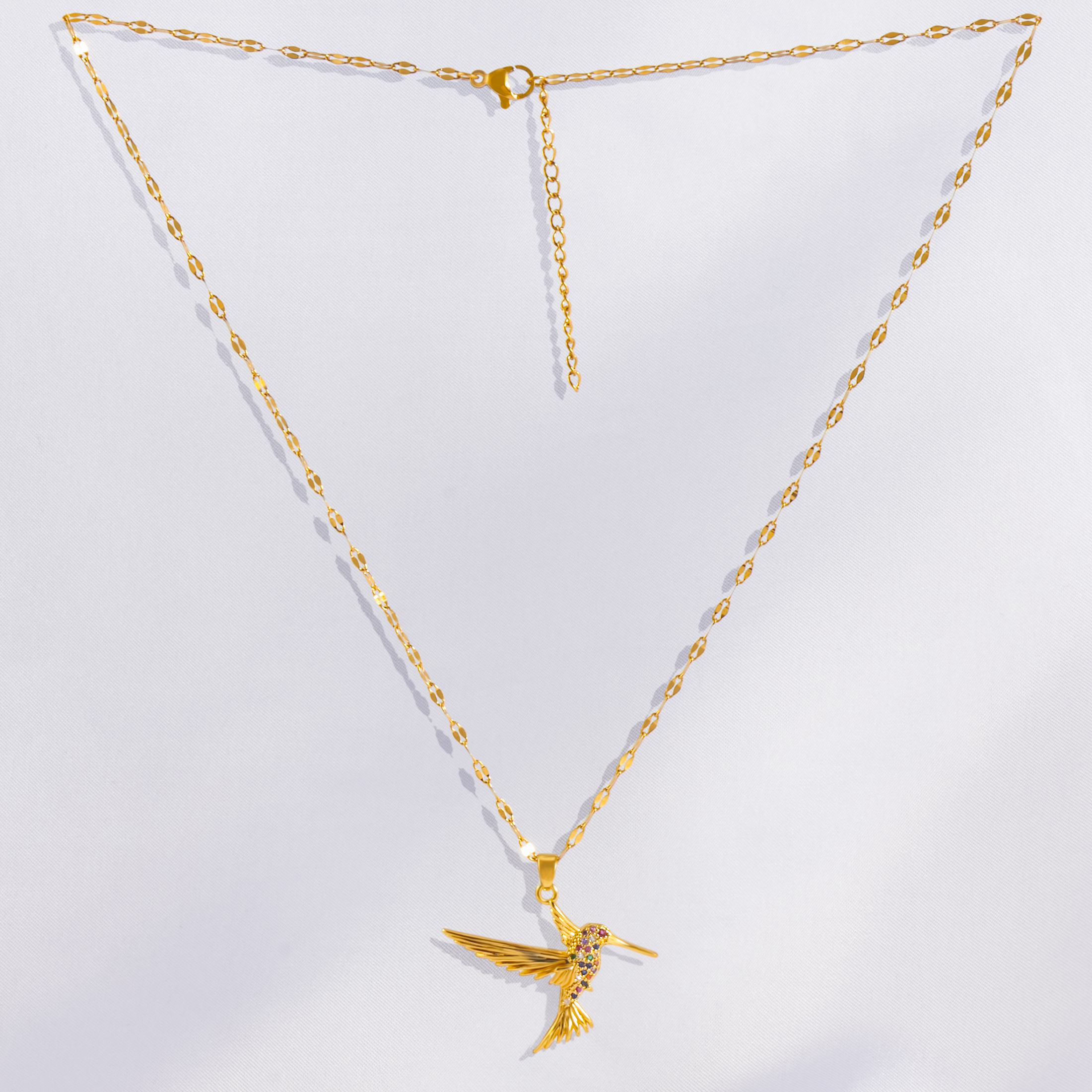 Acier Inoxydable Plaqué Or 18K Style Vintage Placage Incruster Oiseau Strass Zircon Pendentif display picture 7