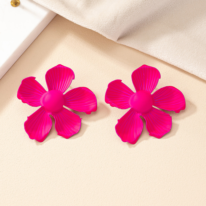 1 Pair Vintage Style Exaggerated Flower Stoving Varnish Plating Iron Ear Studs display picture 20