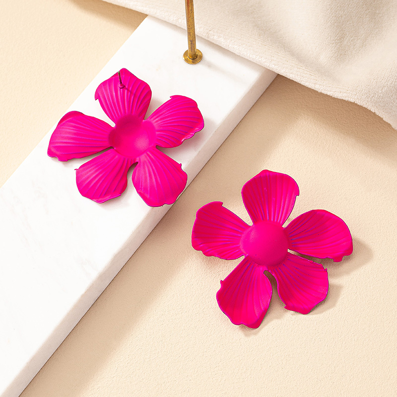 1 Pair Vintage Style Exaggerated Flower Stoving Varnish Plating Iron Ear Studs display picture 21