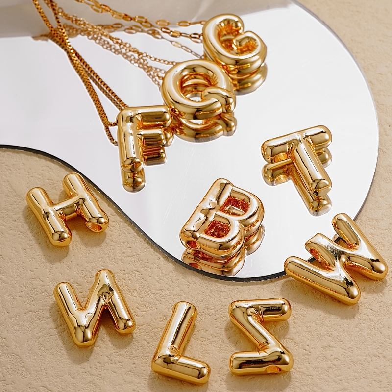 304 Stainless Steel Copper Gold Plated IG Style Simple Style Polishing Plating Letter Charms display picture 5