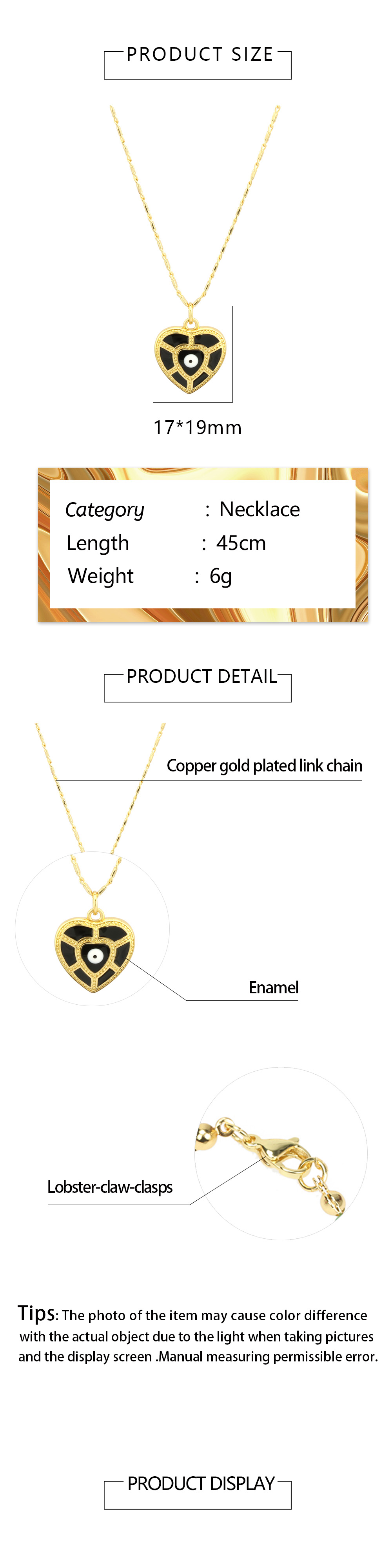 Vintage Style Devil's Eye Copper Enamel Plating 18k Gold Plated Pendant Necklace display picture 1
