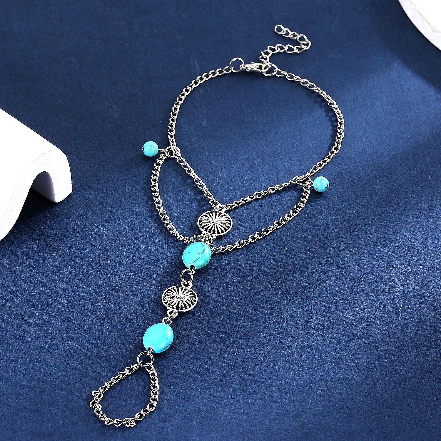 Vintage Style Ethnic Style Geometric Oval Alloy Women's Anklet display picture 3