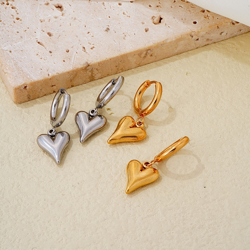 1 Pair Elegant Sweet Star Heart Shape Plating 304 Stainless Steel Gold Plated Silver Plated Drop Earrings display picture 6
