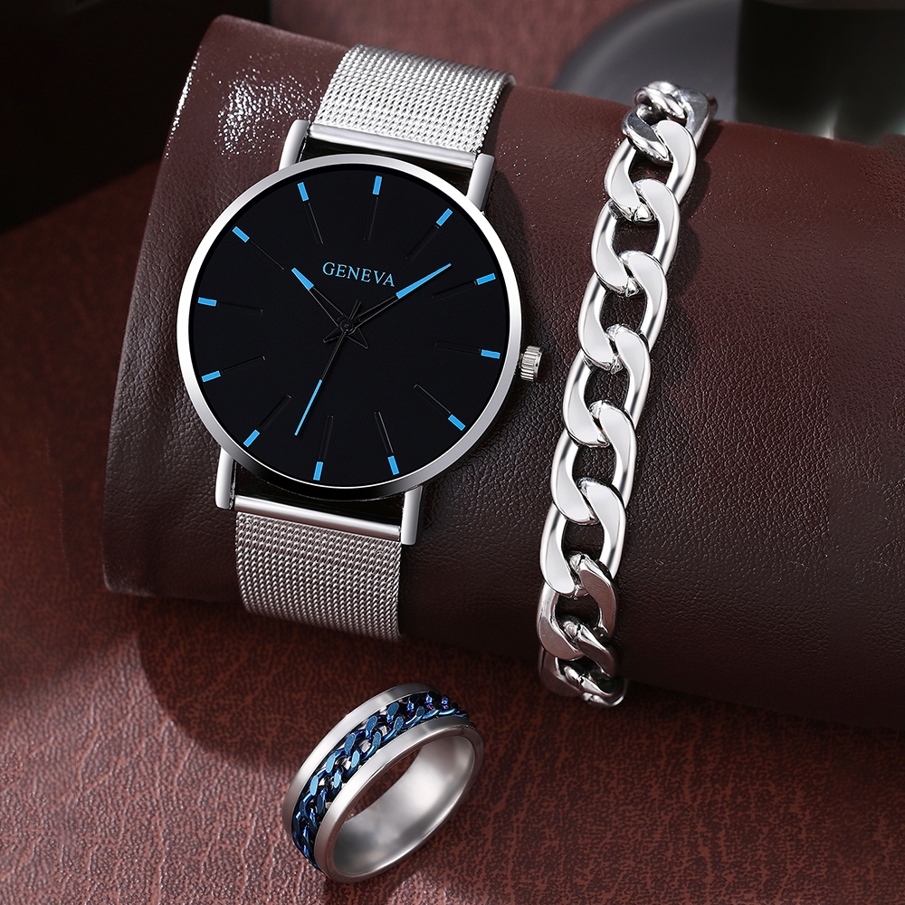 Casual Color Block Buckle Quartz Men's Watches display picture 2