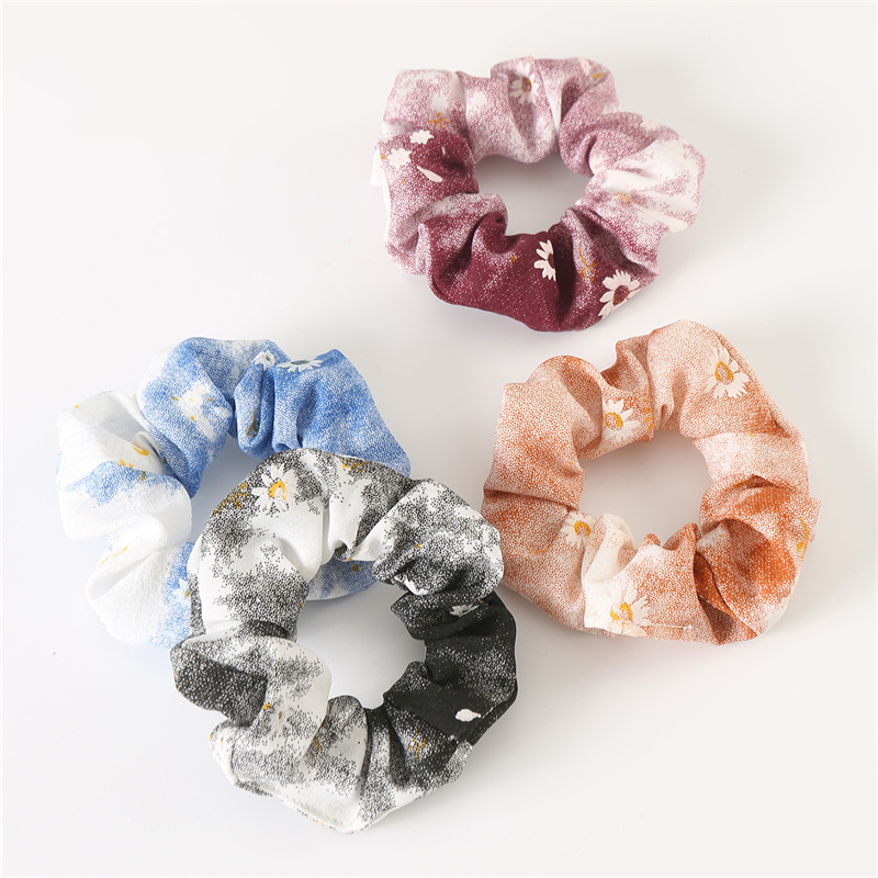 Style Simple Petites Fleurs Teinture Par Cravate Chiffon Attache-cheveux display picture 4