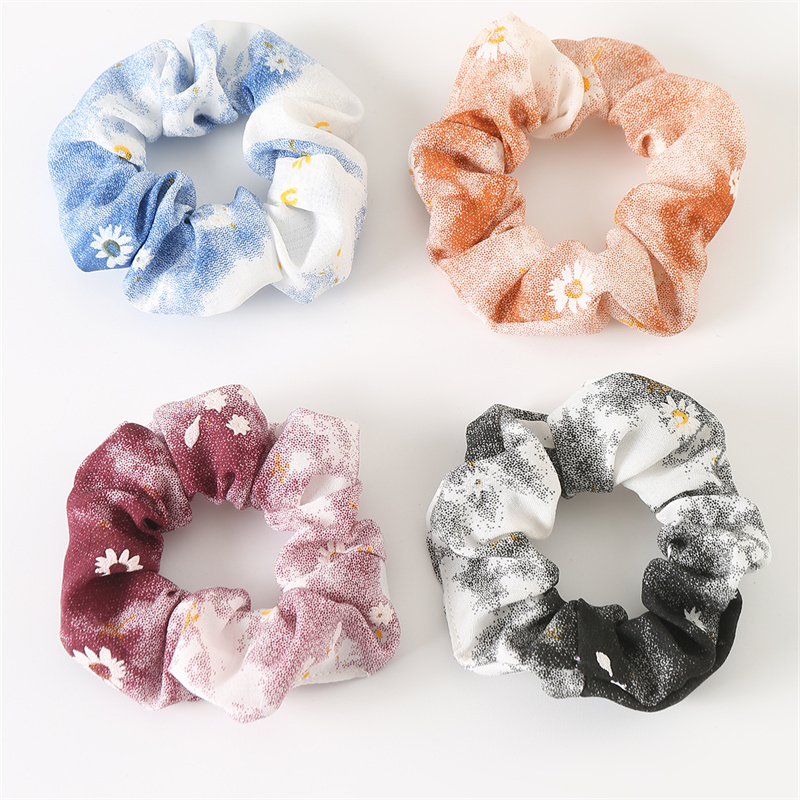 Simple Style Ditsy Floral Tie Dye Cloth Hair Tie display picture 2