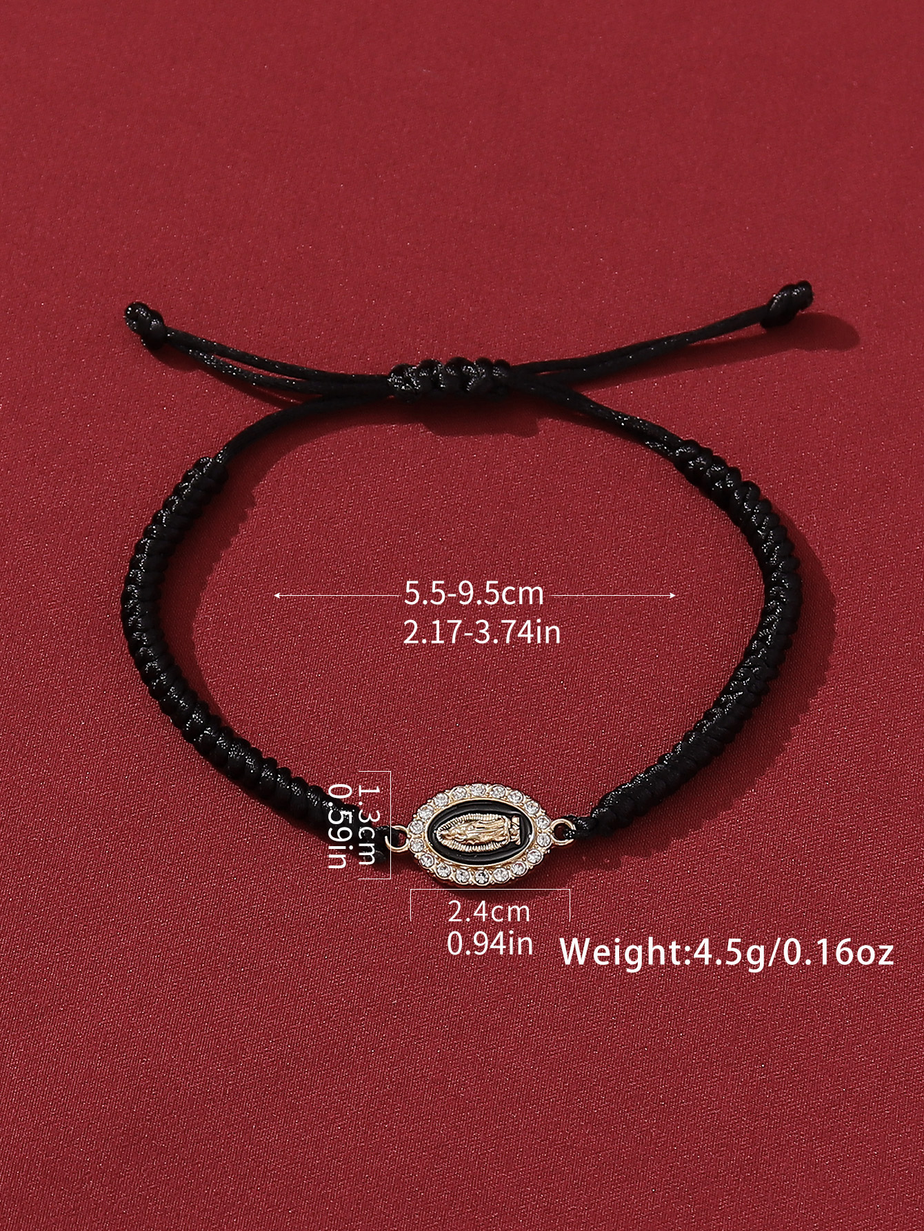 Vintage Style Oval Alloy Plating Inlay Carving Rhinestones Couple Drawstring Bracelets display picture 12