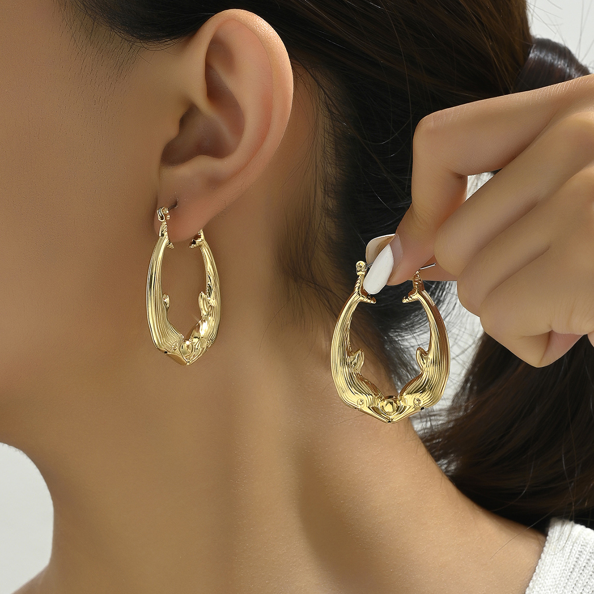 1 Paar Retro Einfacher Stil Einfarbig Ferrolegierung Ohrringe display picture 10