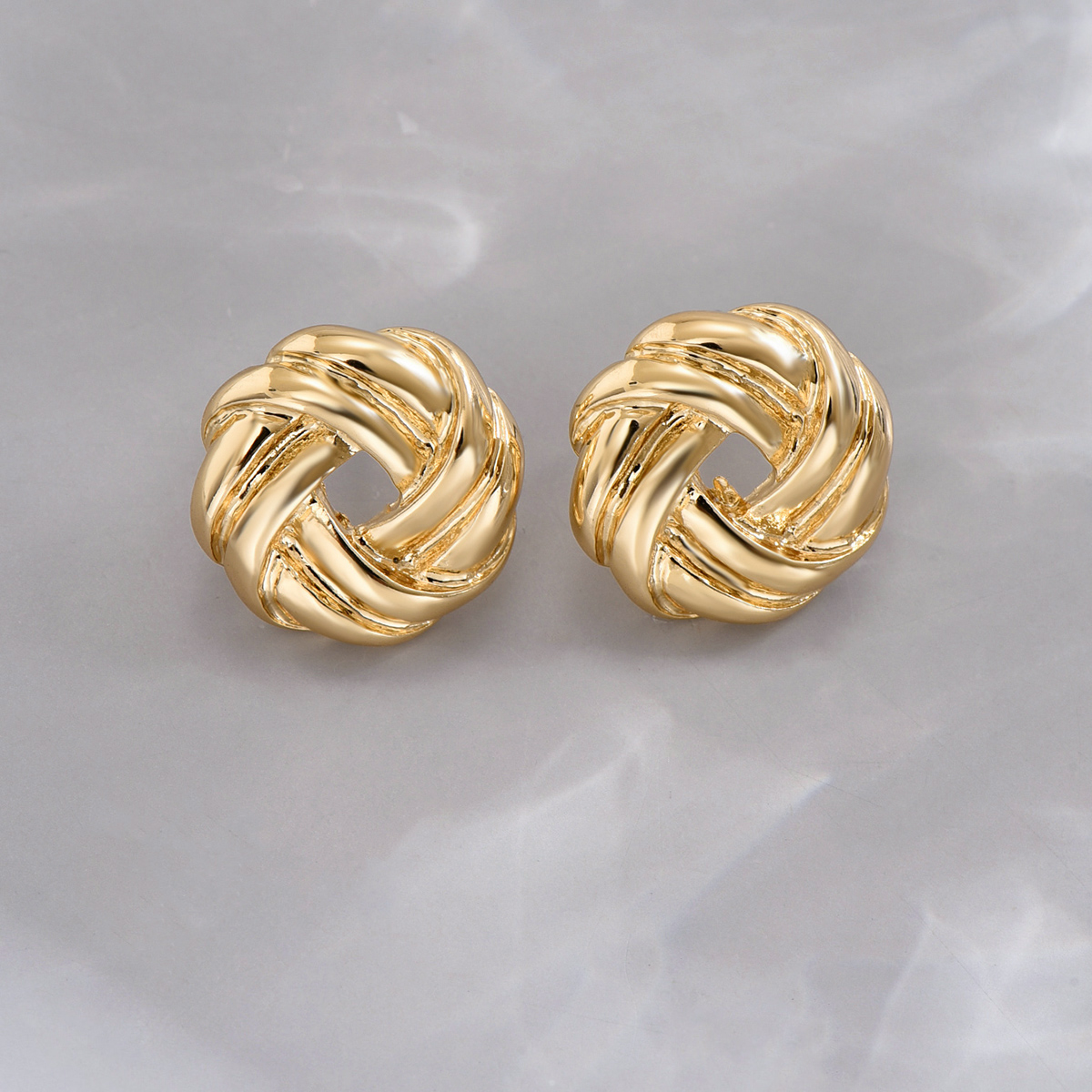 1 Pair Retro Simple Style Human Round Eye Plating Inlay Alloy Rhinestones Ear Studs display picture 1