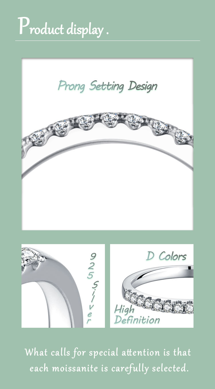 Elegant Klassischer Stil Runden Sterling Silber Inlay Moissanit Weißgold Plattiert Ringe display picture 1