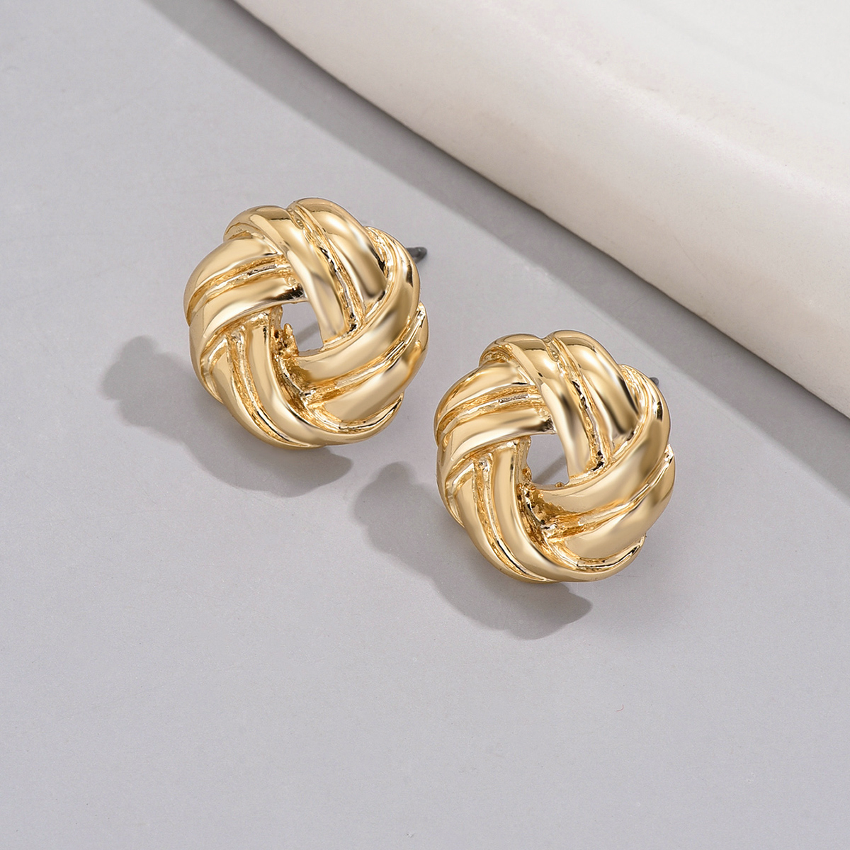 1 Pair Retro Simple Style Human Round Eye Plating Inlay Alloy Rhinestones Ear Studs display picture 2