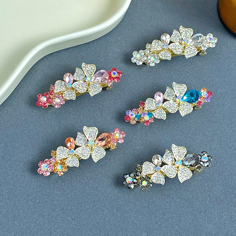 Women's Elegant Lady Flower Alloy Plating Inlay Zircon Hair Clip display picture 4
