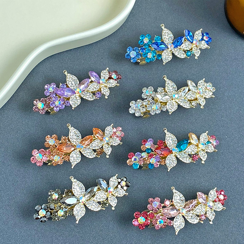 Women's Simple Style Commute Flower Alloy Inlay Zircon Hair Clip display picture 2