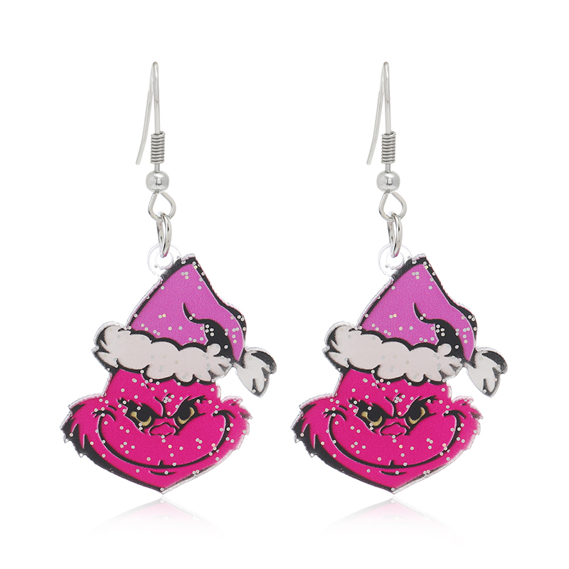 1 Pair Cute Christmas Tree Santa Claus Heart Shape Arylic Ear Hook display picture 8