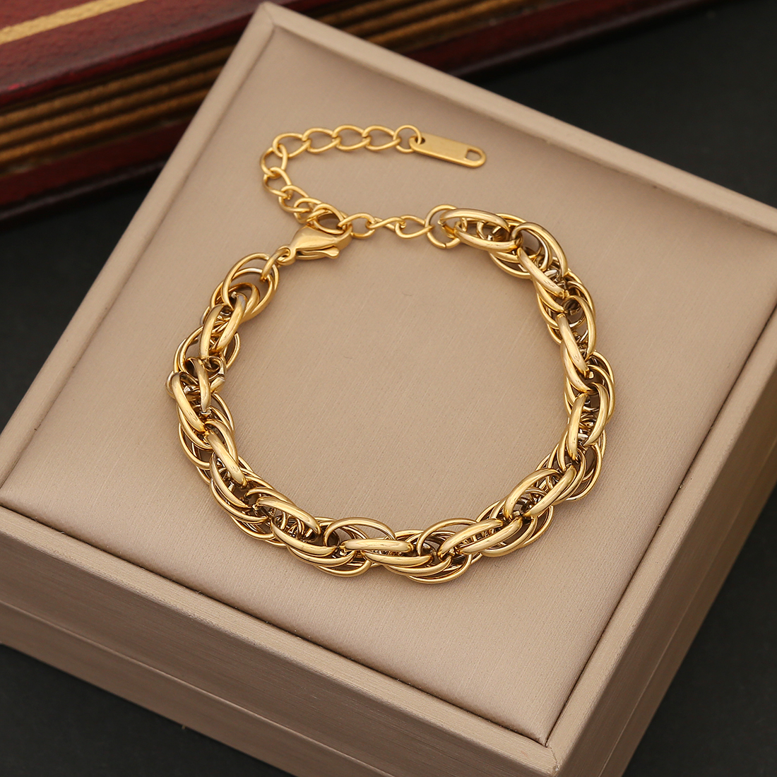 Simple Style Geometric Stainless Steel 18K Gold Plated Bracelets In Bulk display picture 12