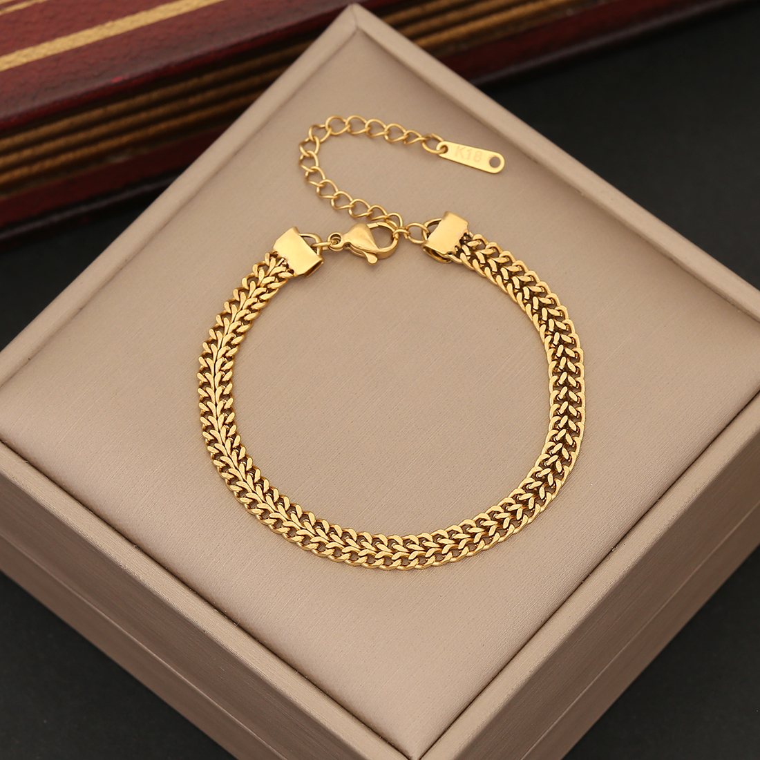 Simple Style Geometric Stainless Steel 18K Gold Plated Bracelets In Bulk display picture 17