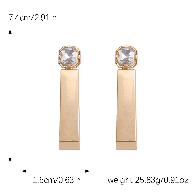 1 Pair Vintage Style Simple Style Rectangle Plating Alloy Gold Plated Silver Plated Drop Earrings display picture 1