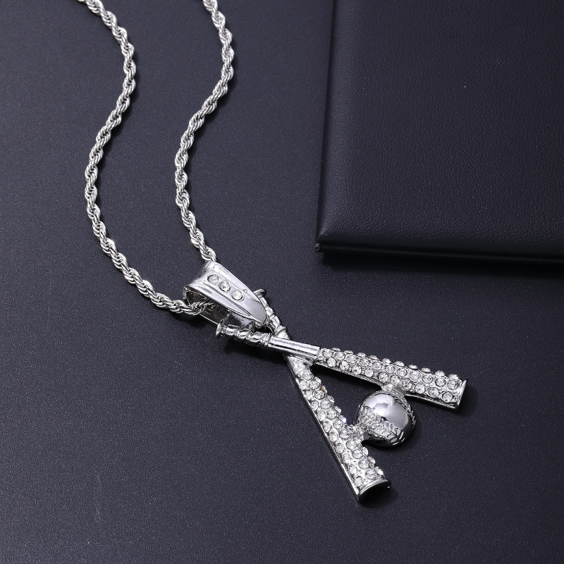 Hip Hop Baseball Acier Inoxydable Alliage Placage Tridimensionnel Incruster Strass Unisexe Pendentif display picture 3
