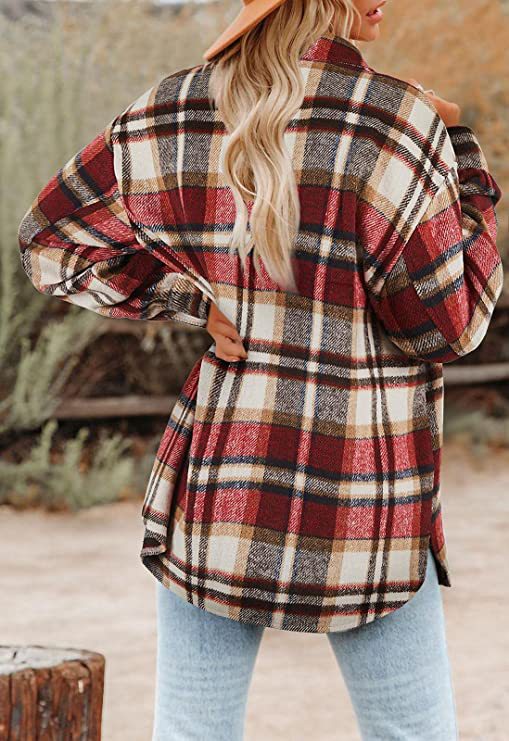 Women's Casual Plaid Single Breasted Coat Woolen Coat display picture 22