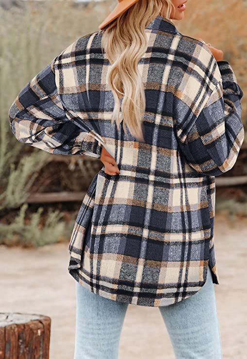 Women's Casual Plaid Single Breasted Coat Woolen Coat display picture 23