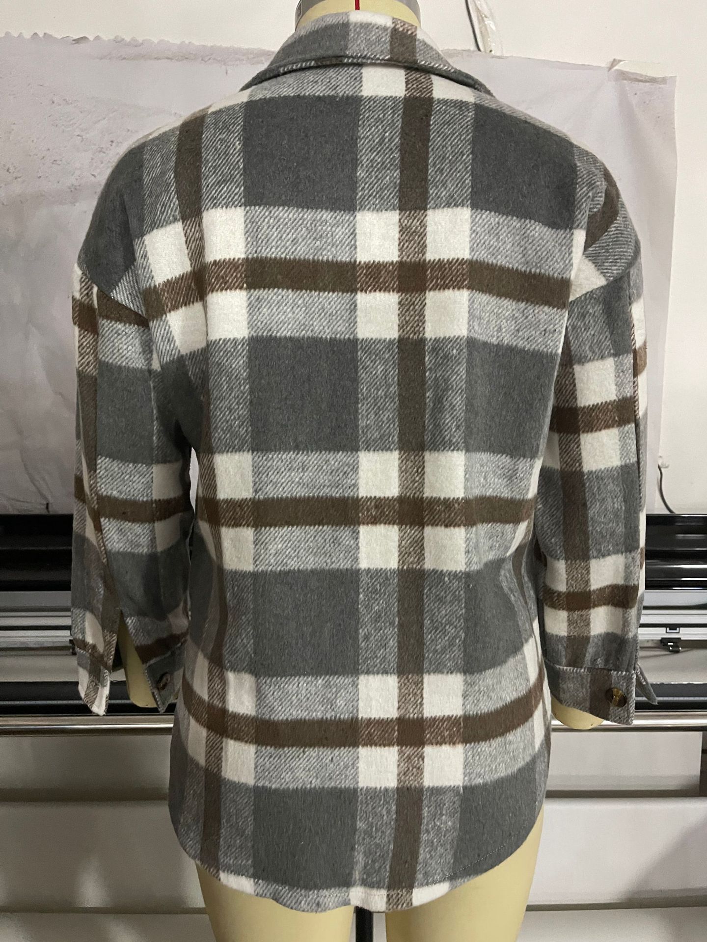 Women's Casual Plaid Single Breasted Coat Woolen Coat display picture 26