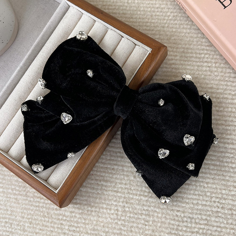 Shiny Bow Knot Cloth Inlay Rhinestones Hair Clip display picture 2