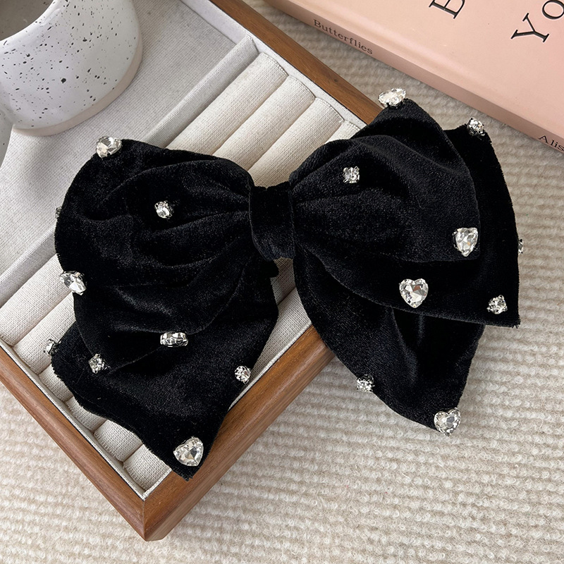 Shiny Bow Knot Cloth Inlay Rhinestones Hair Clip display picture 4