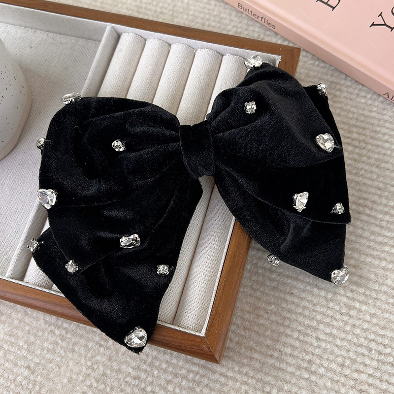 Shiny Bow Knot Cloth Inlay Rhinestones Hair Clip display picture 3