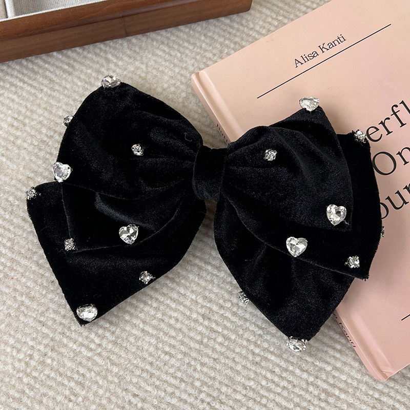 Shiny Bow Knot Cloth Inlay Rhinestones Hair Clip display picture 6