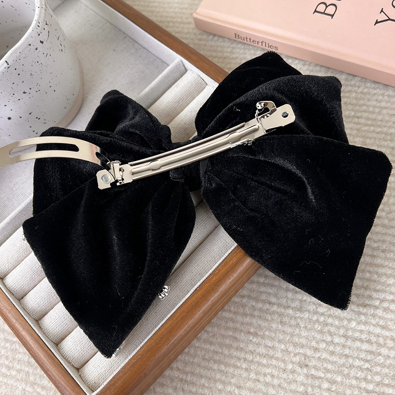 Shiny Bow Knot Cloth Inlay Rhinestones Hair Clip display picture 5