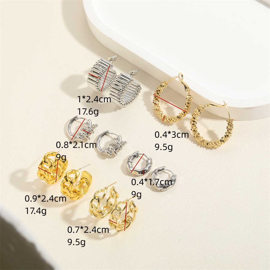 1 Pair Simple Style Irregular Solid Color Plating Copper 14k Gold Plated White Gold Plated Ear Studs display picture 6