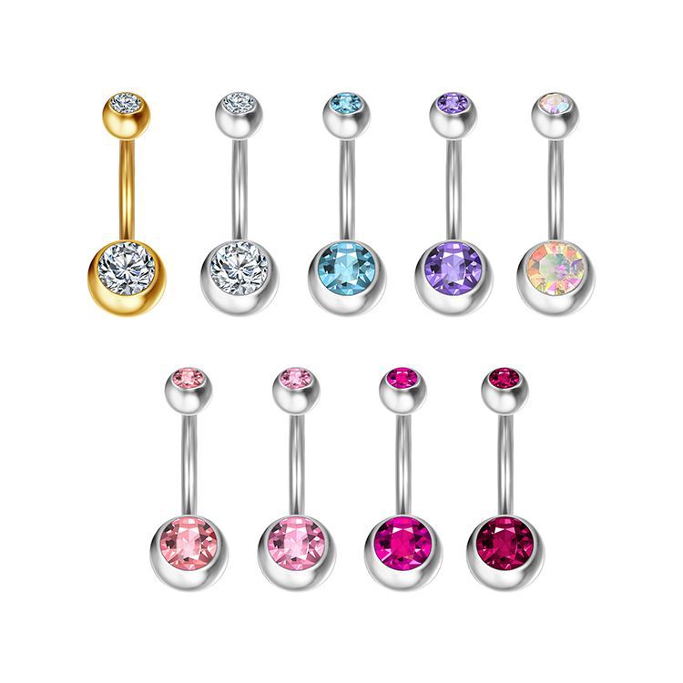 Hip-hop Retro Geometric Round Stainless Steel Belly Ring display picture 2